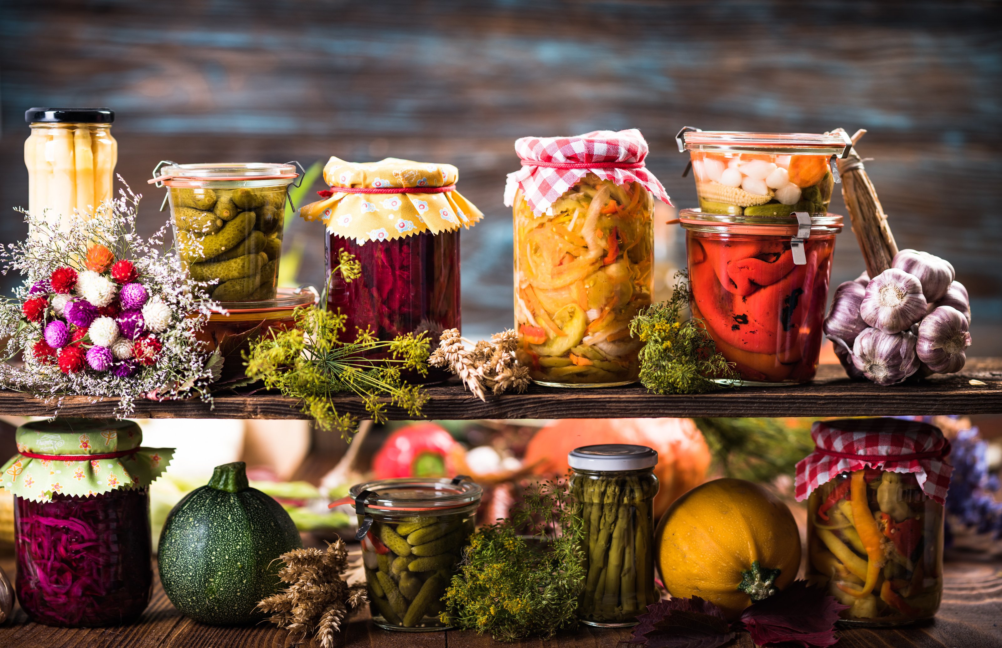 Preserved Food, Marinated Fermented and Pickled Vegetables